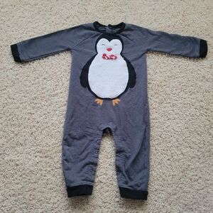 Holiday Time 18 Months Gray Penguin Snap Bodysuit Winter Holiday Christmas
